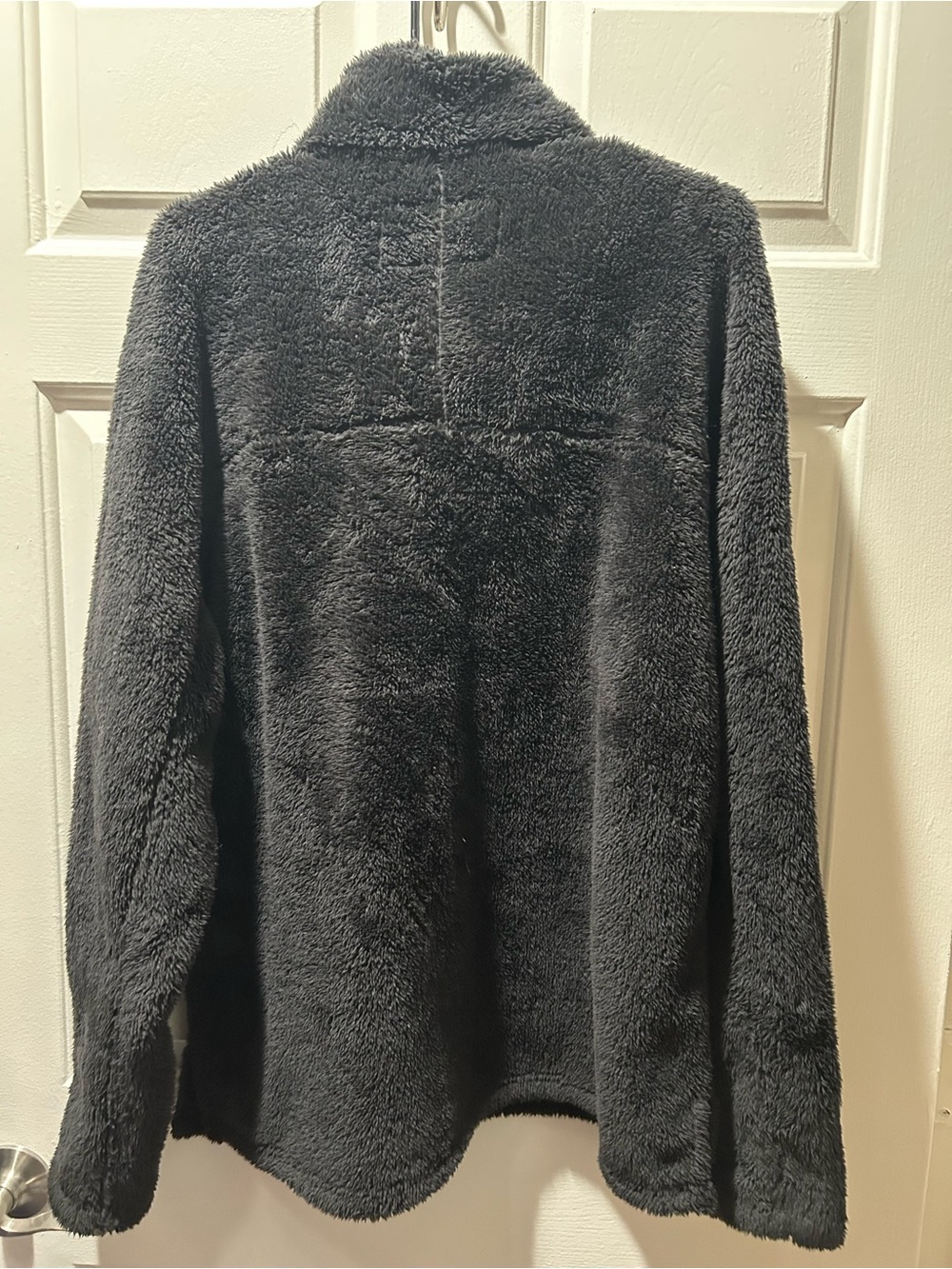 True Grit Unisex Black Plush Fuzzy 1/4 Zip Turtleneck Pullover Jacket Size Large - Picture 4 of 7